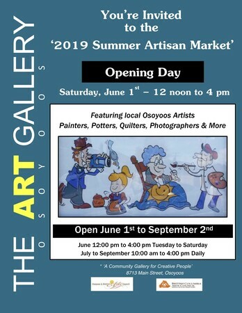 Summer Artisan Market 2019 at The ART GALLERY Osoyoos